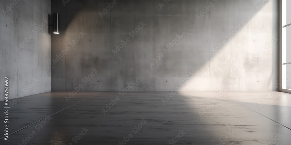 Concrete wall and floor background for product display or mock up, three dimensional showroom. Background. Mockup. Generative AI. Abstract white interior of an empty room with concrete walls Concrete wall and floor background for product display or mock up, three dimensional showroom. Background. Mockup. Generative AI. Abstract white interior of an empty room with concrete walls