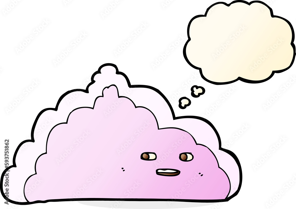 cartoon cloud with thought bubble cartoon cloud with thought bubble