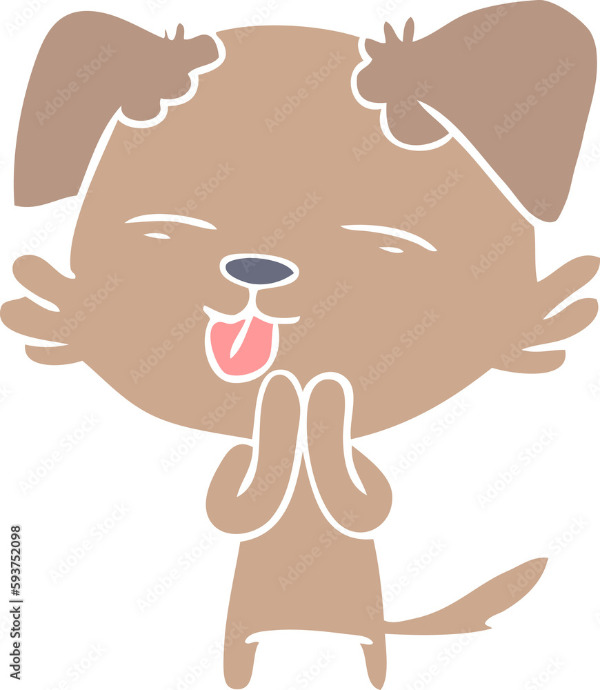 flat color style cartoon dog sticking out tongue flat color style cartoon dog sticking out tongue