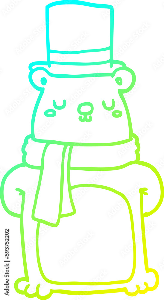 cold gradient line drawing cartoon bear cold gradient line drawing cartoon bear