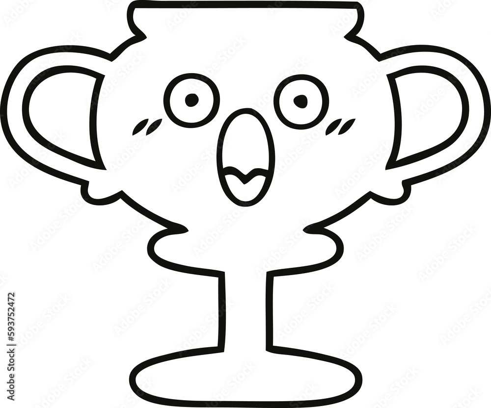 Obraz premium line drawing cartoon trophy