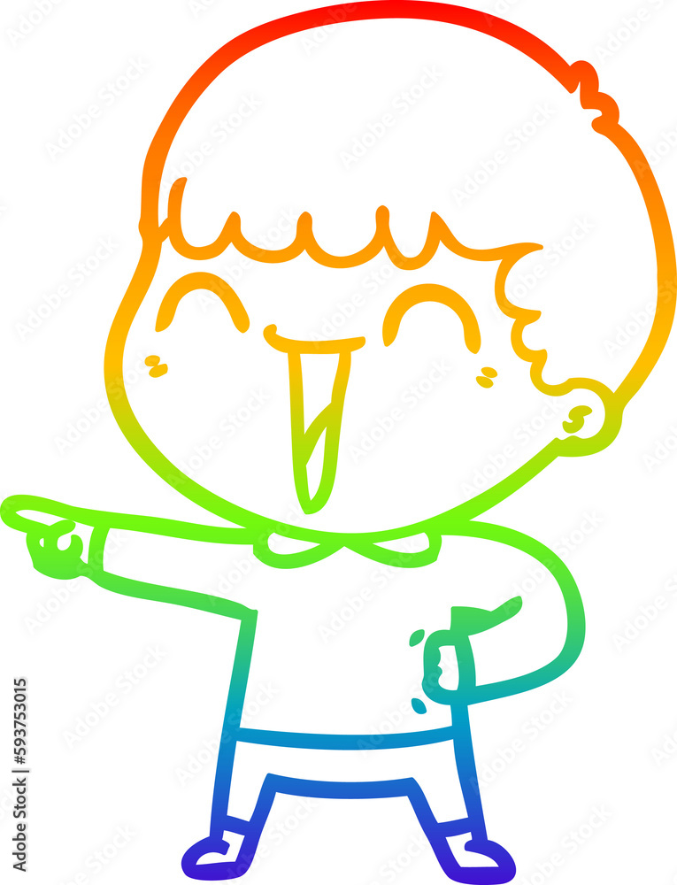 rainbow gradient line drawing cartoon happy man rainbow gradient line drawing cartoon happy man