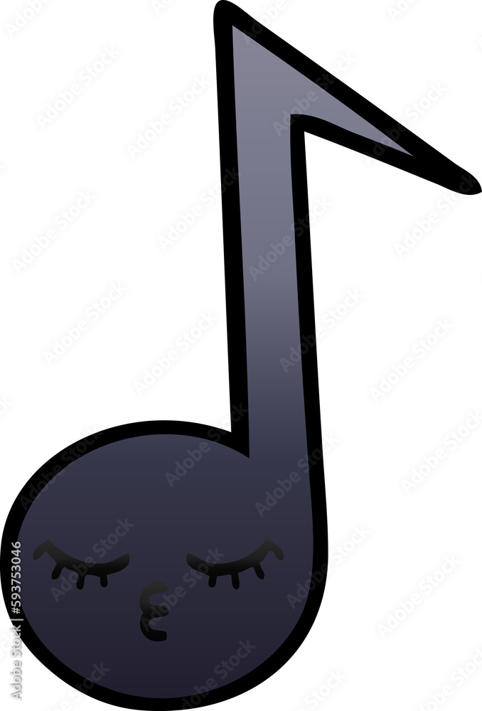 gradient shaded cartoon musical note gradient shaded cartoon musical note