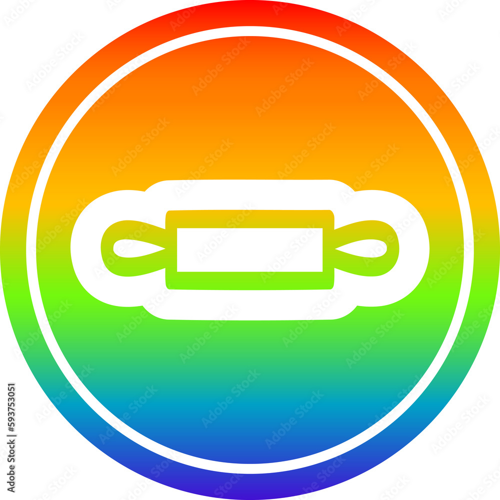 rolling pin circular in rainbow spectrum