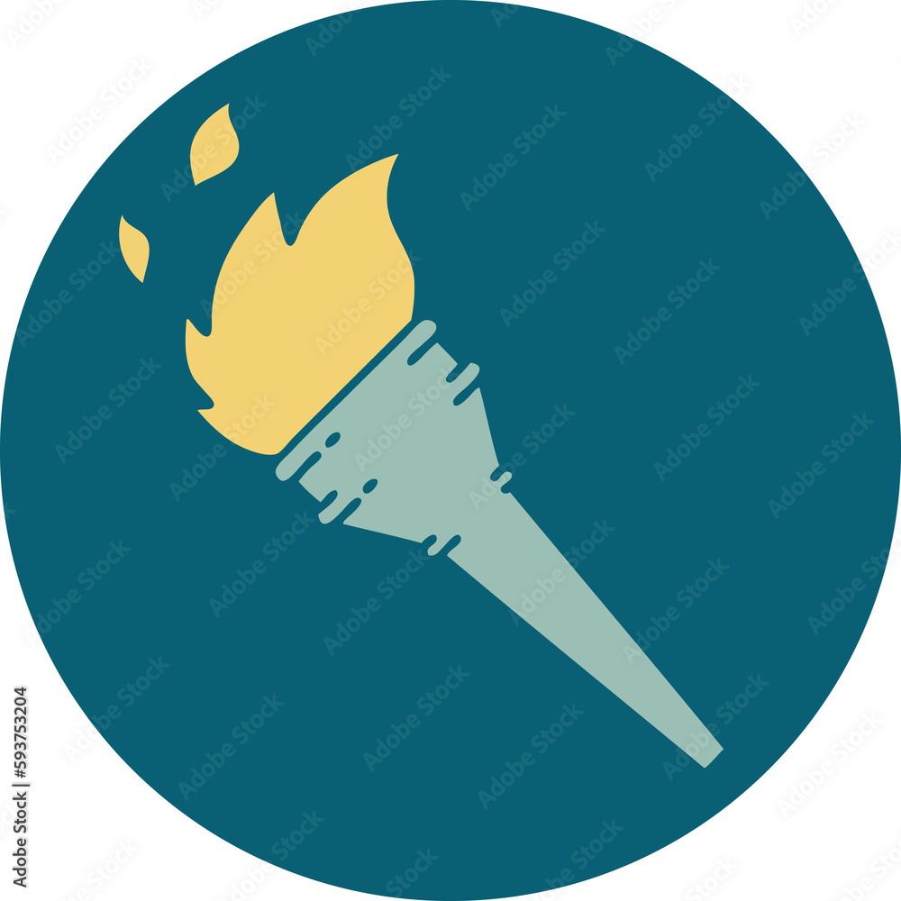 tattoo style icon of a lit torch tattoo style icon of a lit torch