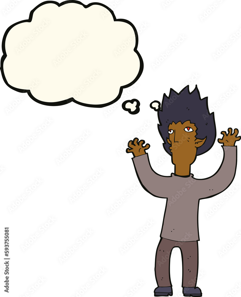 cartoon vampire with thought bubble cartoon vampire with thought bubble