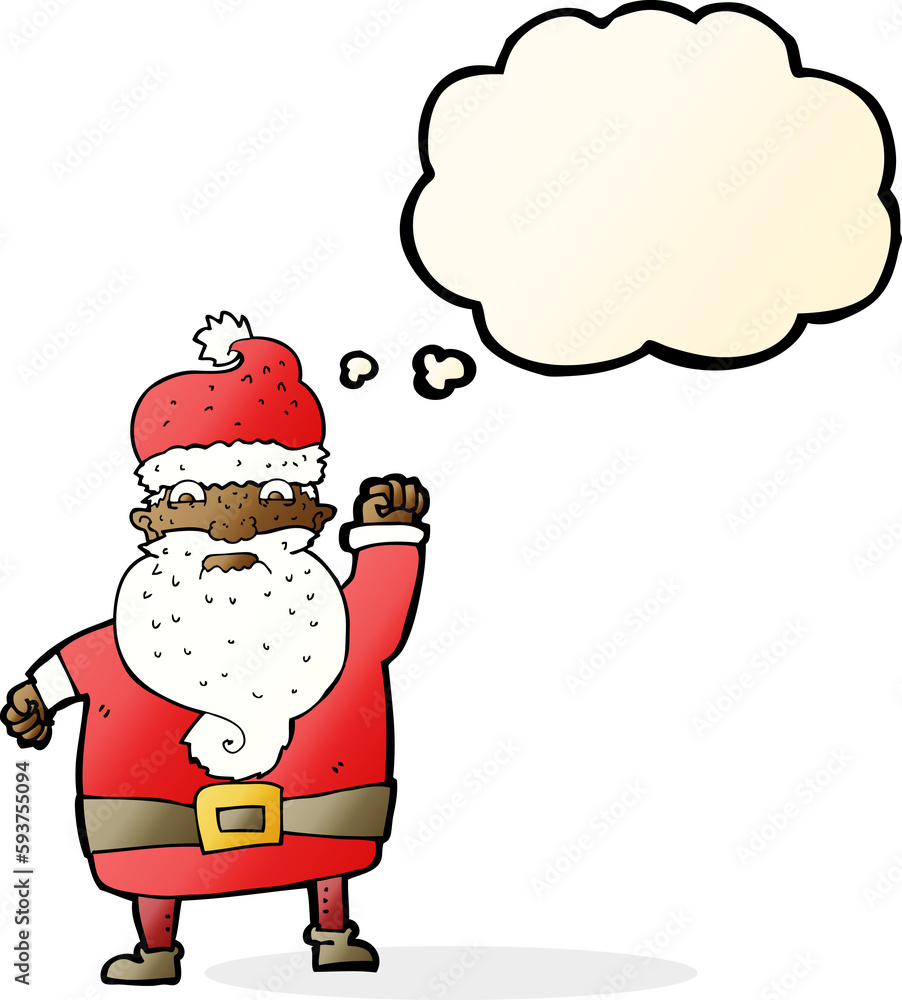 cartoon angry santa claus with thought bubble cartoon angry santa claus with thought bubble