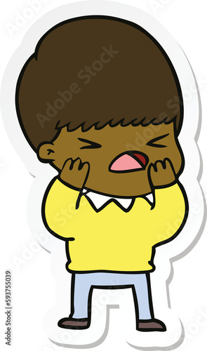 Wallpaper Mural sticker of a cartoon stressed man Torontodigital.ca