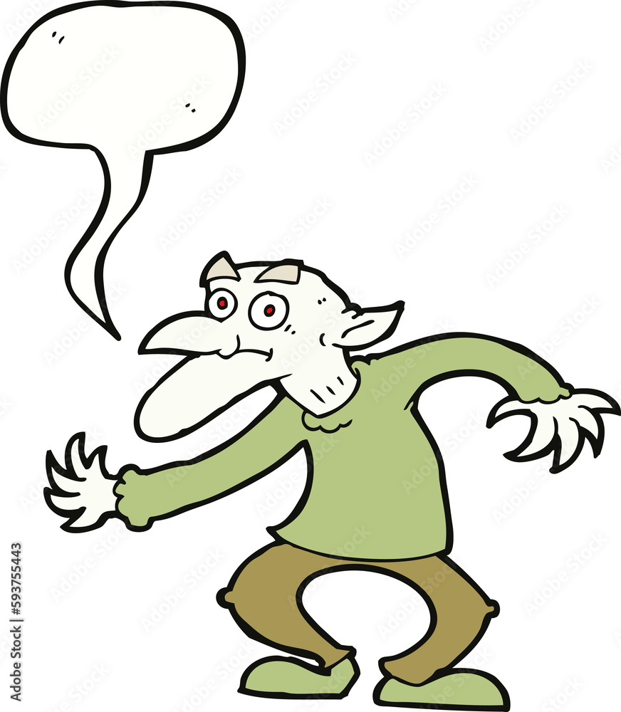 cartoon goblin with speech bubble cartoon goblin with speech bubble
