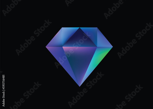 Diamond with black background illustration