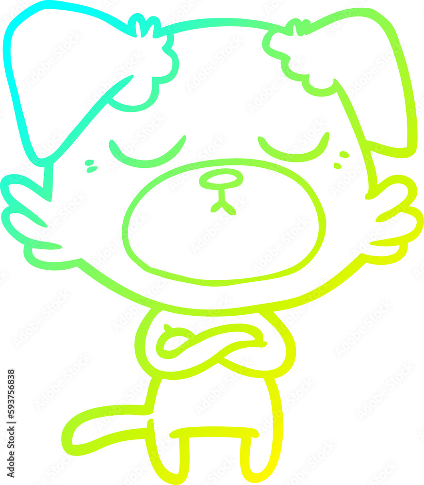 cold gradient line drawing cute cartoon dog cold gradient line drawing cute cartoon dog