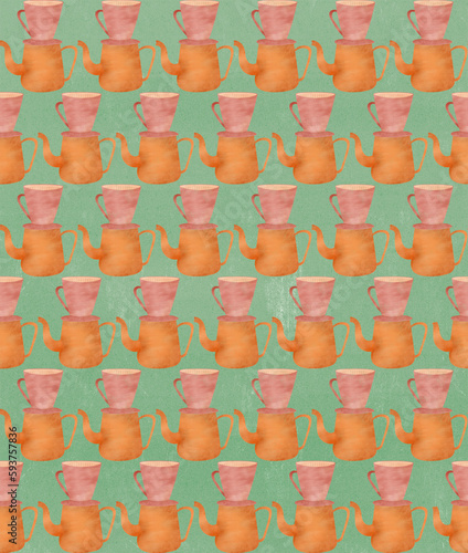 coffee pot seamless pattern