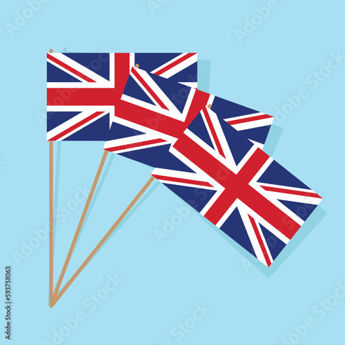 Union flags on a light blue background