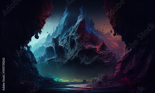 Landscape Of Dark World Generative AI © R Vector Studio