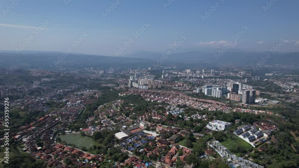 View of the City of Bucaramanga and the Cemetery as Seen from Above, Aerial Shot View of the City of Bucaramanga and the Cemetery as Seen from Above, Aerial Shot