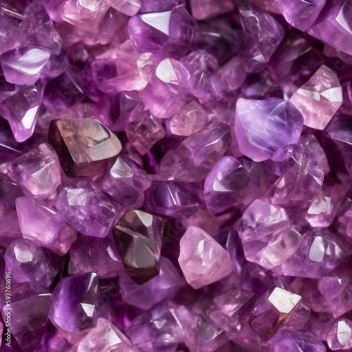Seamless Purple Amethyst Crystals Pattern 