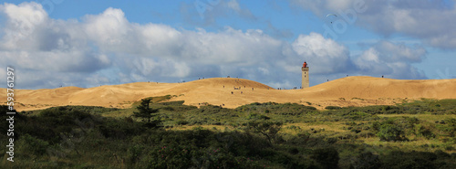 Unique sand dune Rubje Knude. Lighthouse. photo