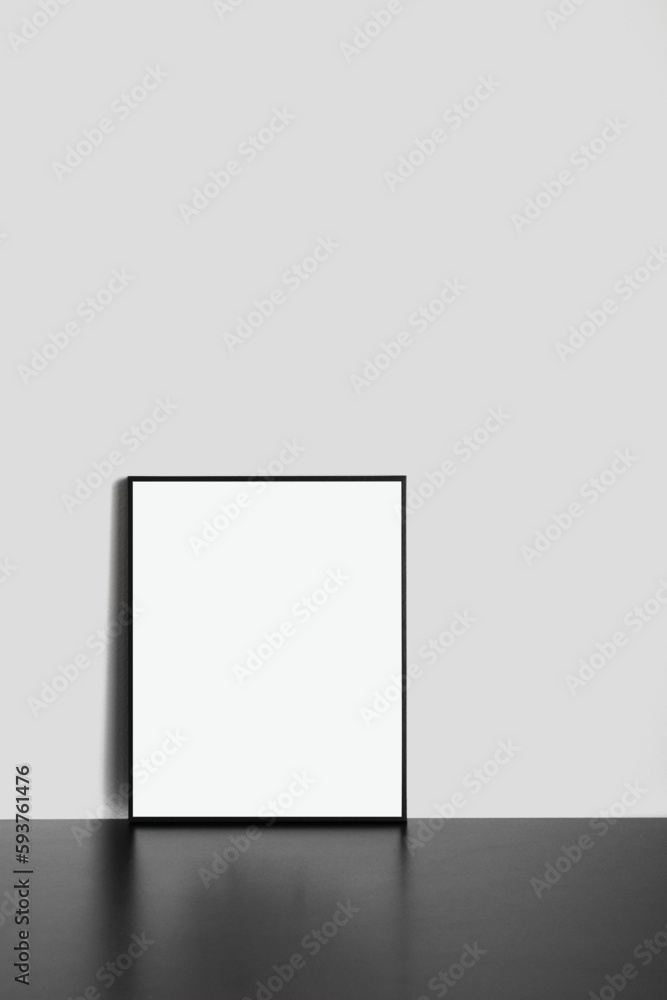 Poster Frame Mockup with White Wall Background Poster Frame Mockup with White Wall Background