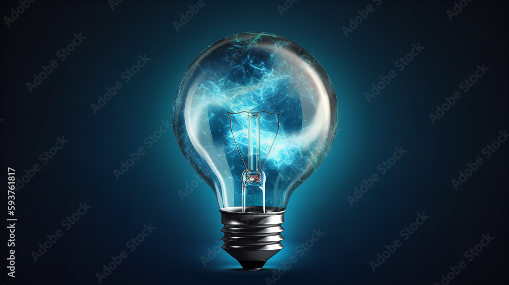 light bulb on blue background light bulb on blue background