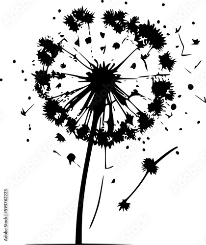 Dandelion - Minimalist and Flat Logo - Vector illustration