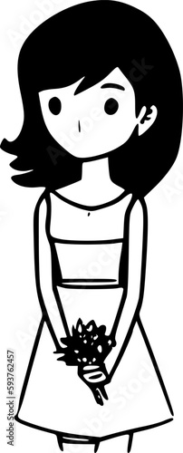 Bridesmaid | Minimalist and Simple Silhouette - Vector illustration
