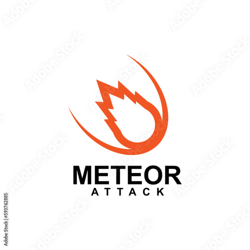 Flying meteor attack logo design