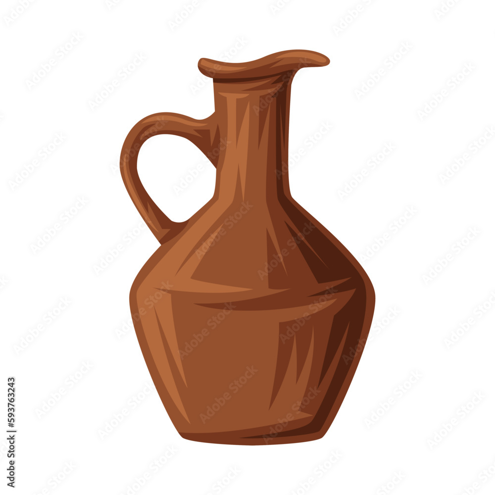 Clay or Ceramic Amphora as Greece Object and Traditional Cultural Symbol Vector Illustration