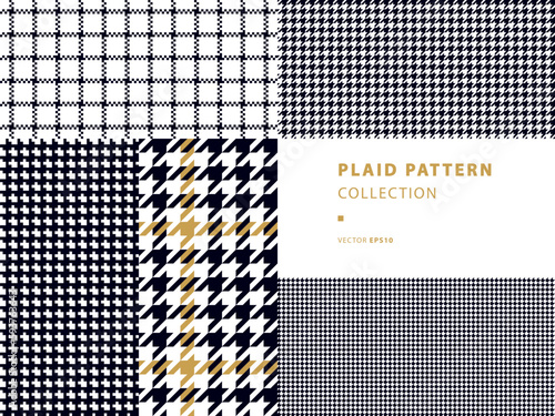 Plaid pattern collection with fashionable houndstooth