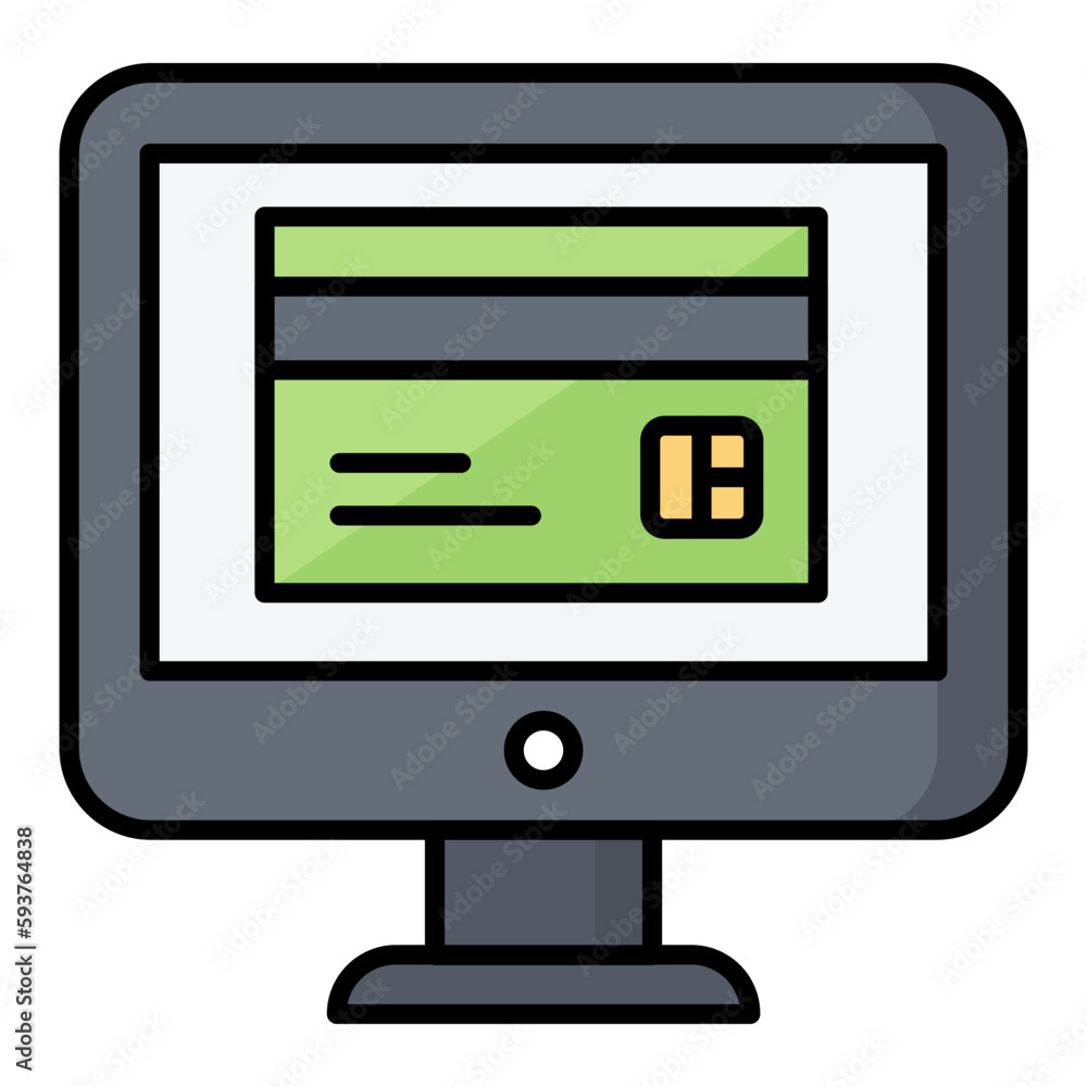 Online Payment Line Color Icon Online Payment Line Color Icon