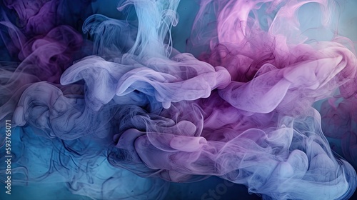 A smoke background with a beautiful and delicate blend of purple and blue hues. Creative AI