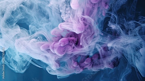 A smoke background with a beautiful and delicate blend of purple and blue hues. Creative AI