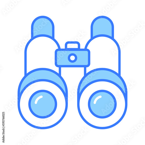 An optical instrument with a lens for each eye, used for viewing distant objects, binoculars vector design in trendy style