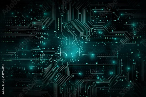 Technology circuit board texture background. Abstract circuit board banner wallpaper. AI generative