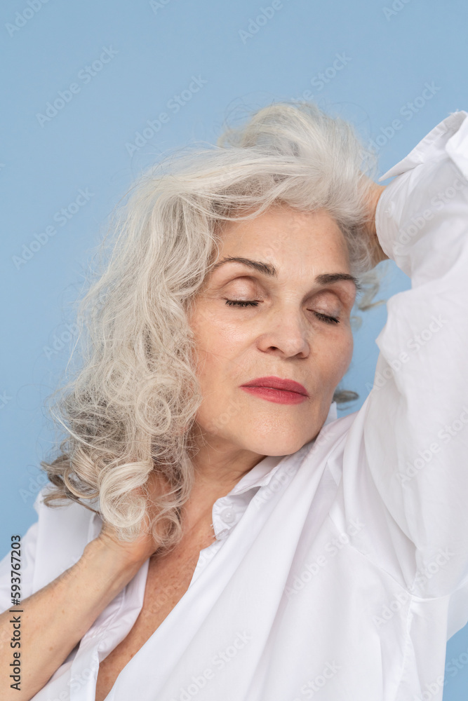 Dreamy Senior Woman With White Hair Portrait Dreamy Senior Woman With White Hair Portrait