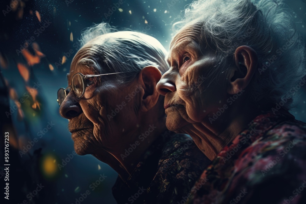 World grandparents day. Grandmother and grandfather. Happy family, fun times with children, cheerful old age. Merry hugs, smiles, joy in the family. Young and old generation. Generative AI. 