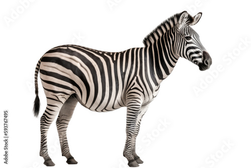  Zebra isolated transparent background. Generative AI