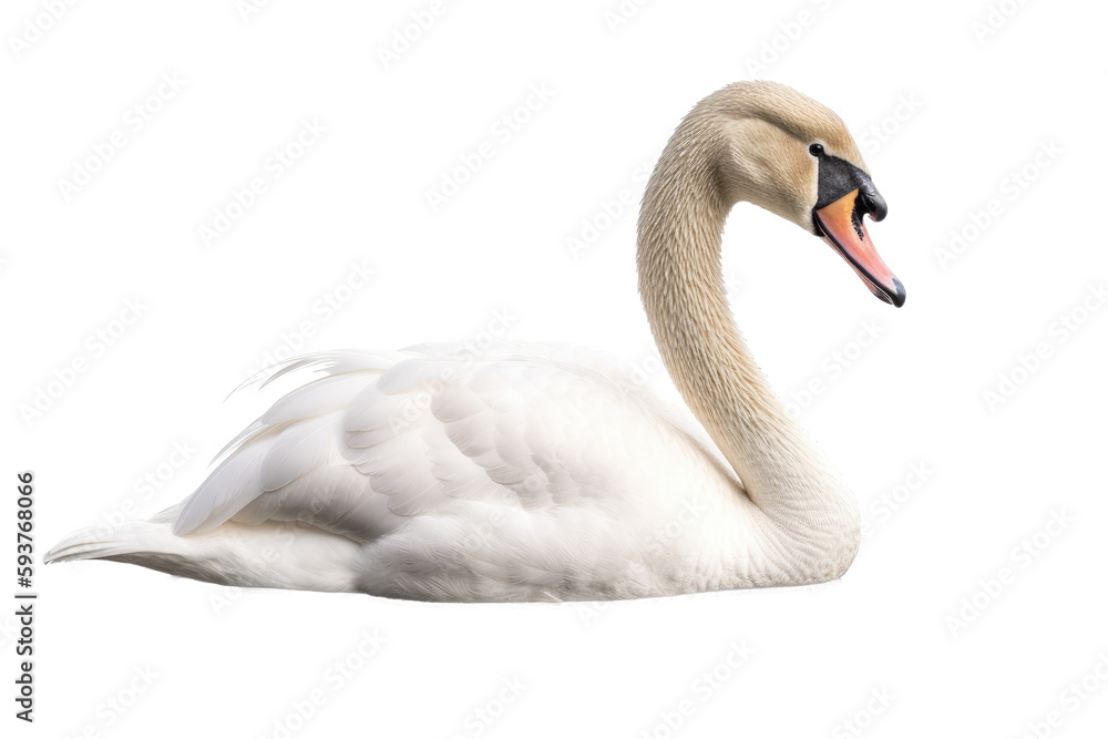 Swan isolated transparent background. Generative AI Swan isolated transparent background. Generative AI