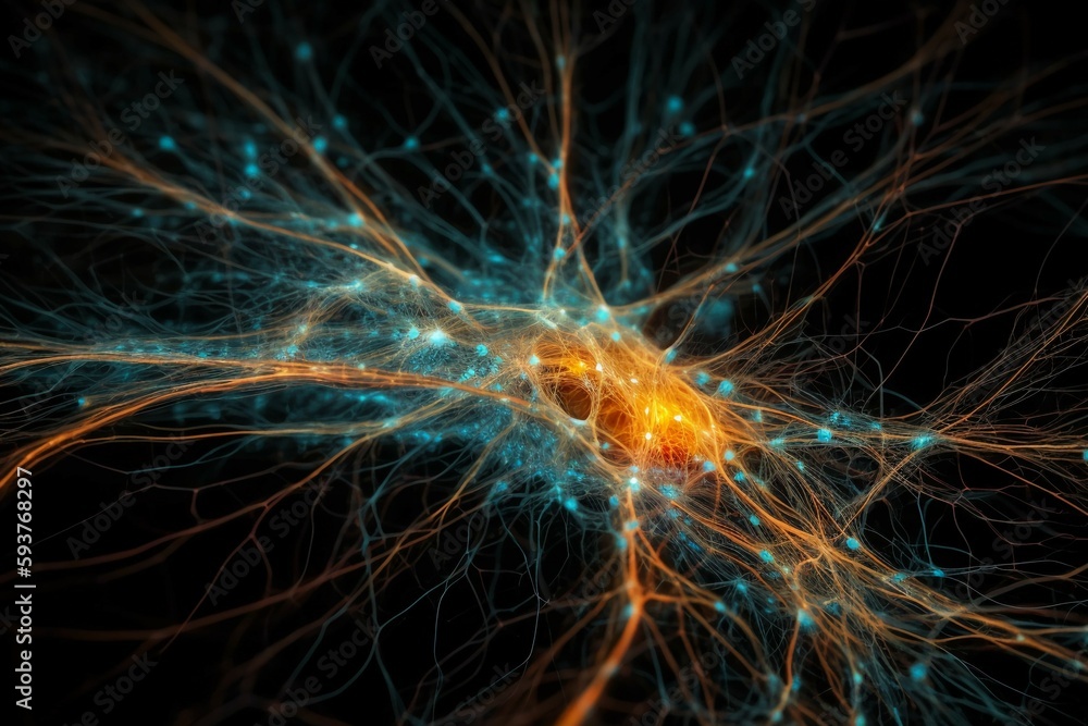 illustration of neuronal Neural Networks. AI generative illustration of neuronal Neural Networks. AI generative