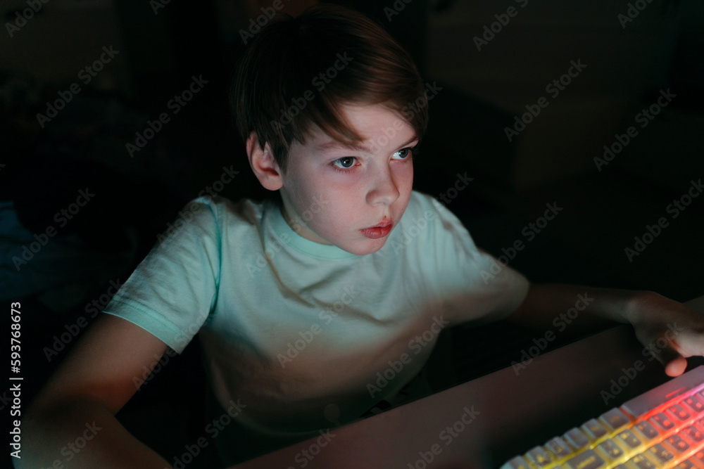 Boy playing video game. Boy playing video game.