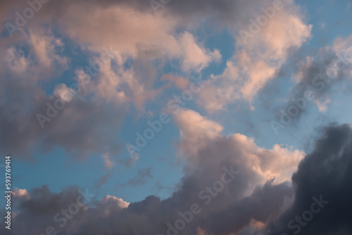 Clouds in the sky at sunrise photo
