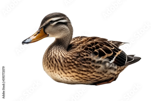Duck isolated transparent background. Generative AI