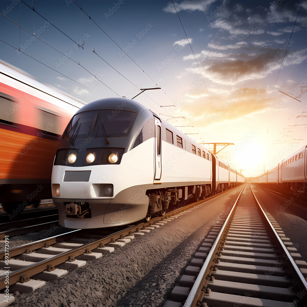 Naklejka premium train in motion