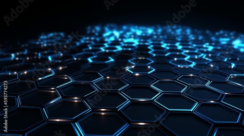 Technology Abstract hexagons background. Generative AI 