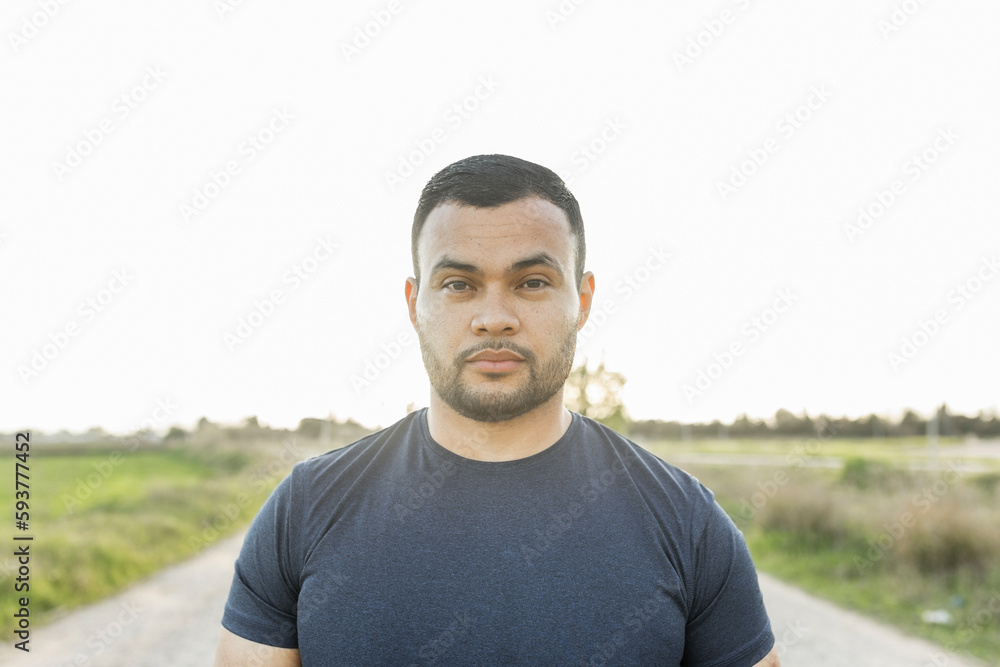 portrait of latino man doing sport outdoor portrait of latino man doing sport outdoor