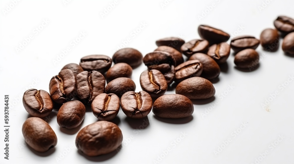 Obraz premium Coffee Beans Isolated on White Background. Ai Generated