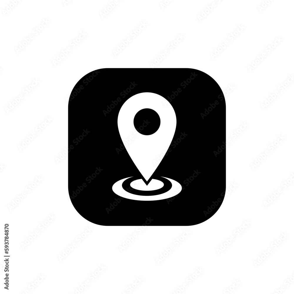 Address, map location icon vector isolated on square background Address, map location icon vector isolated on square background