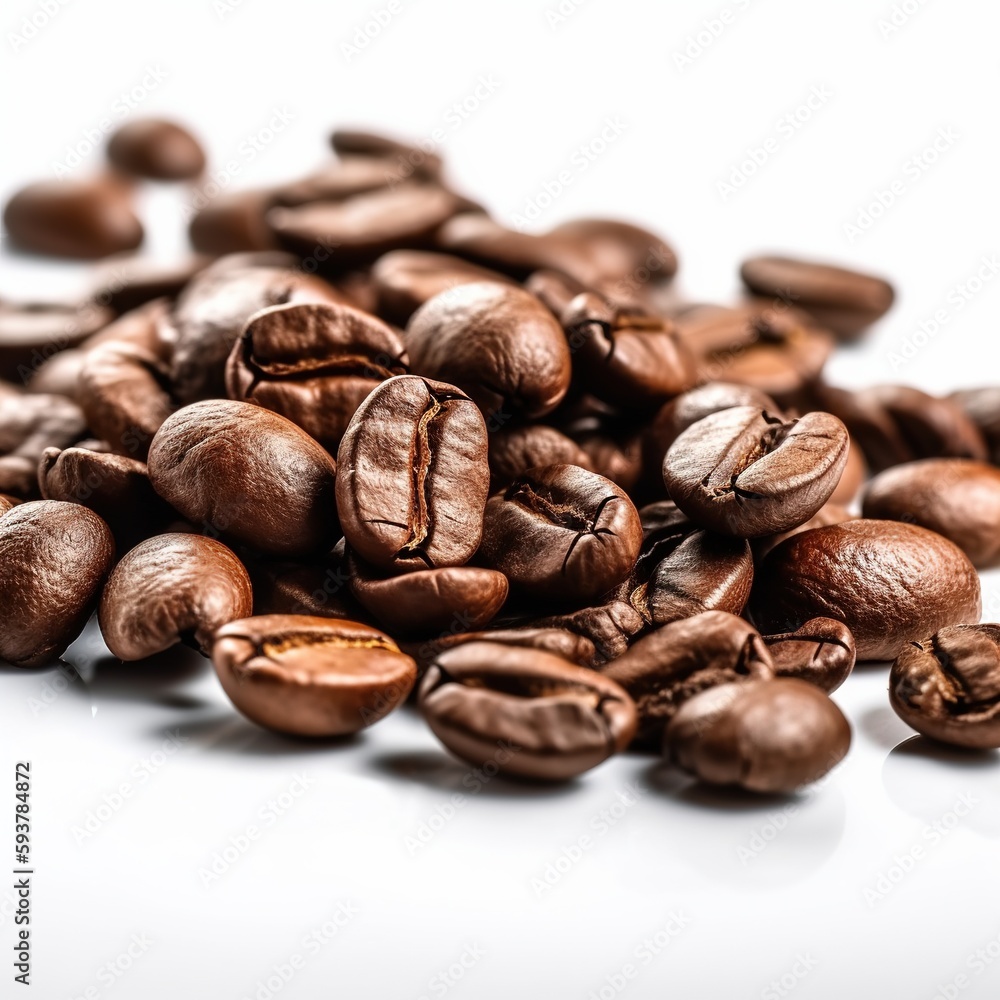 Coffee Beans Isolated on White Background. Ai Generated Coffee Beans Isolated on White Background. Ai Generated