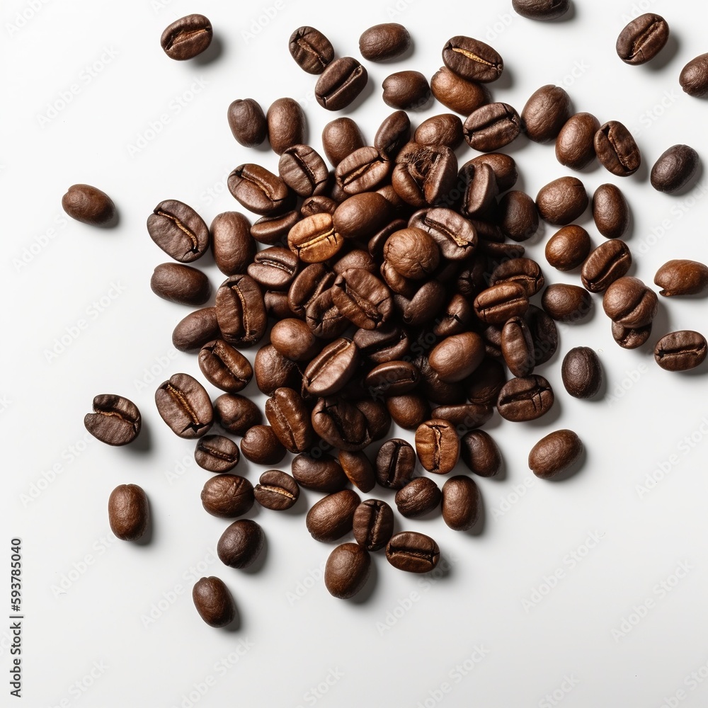 Naklejka premium Coffee Beans Isolated on White Background. Ai Generated