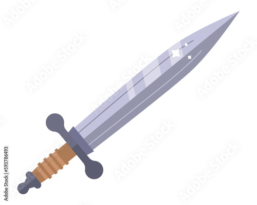 medieval knight sword. flat vector illustration