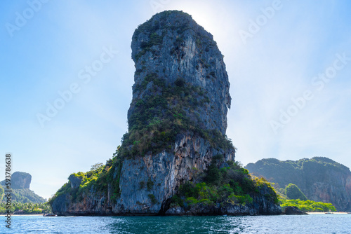 Cliff rock in azure water  Ko Rang Nok  Ao Phra Nang Beach  Ao Nang  Krabi  Thailand
